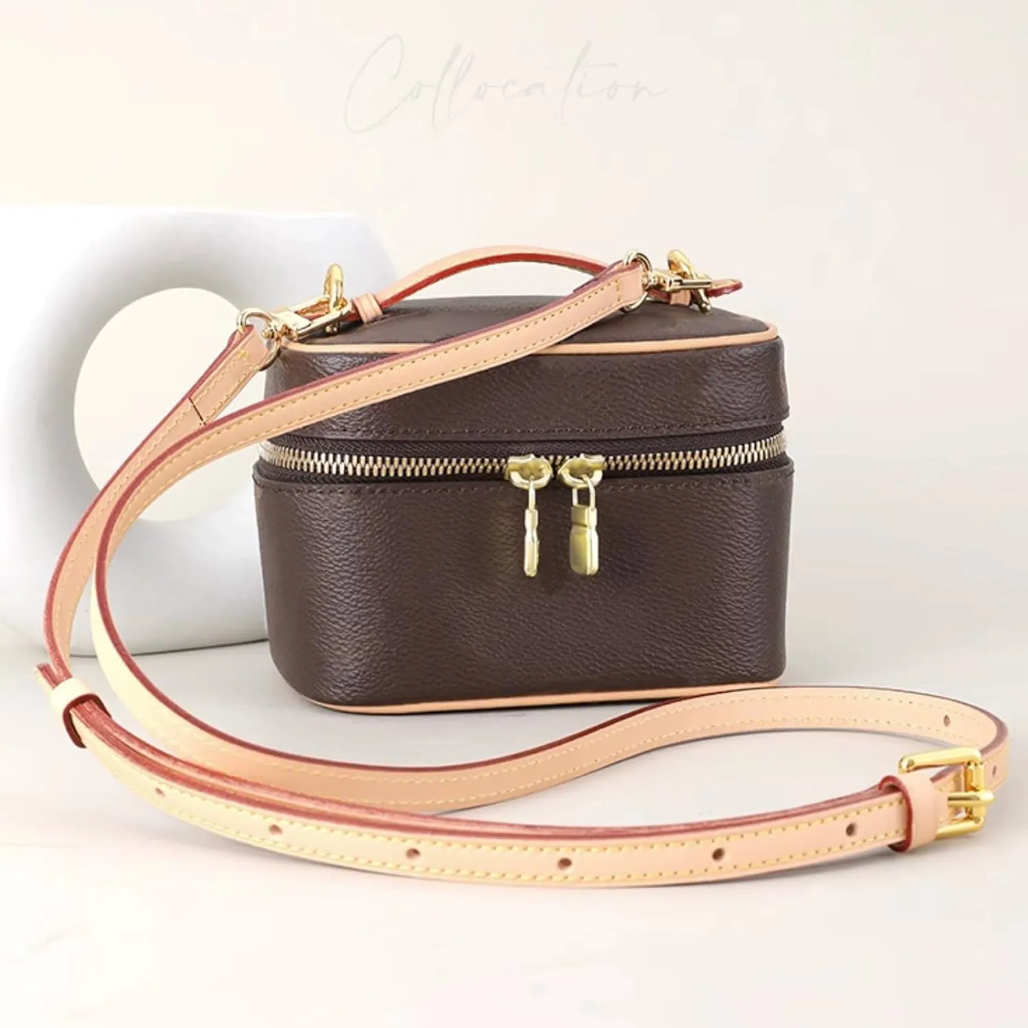 Vachetta Leather Strap Replacement Adjustable Crossbody Handbag Shoulder Purse Strap for Speedy Bags(Width:0.43in,Adjustable Length:39.4-47.2in)