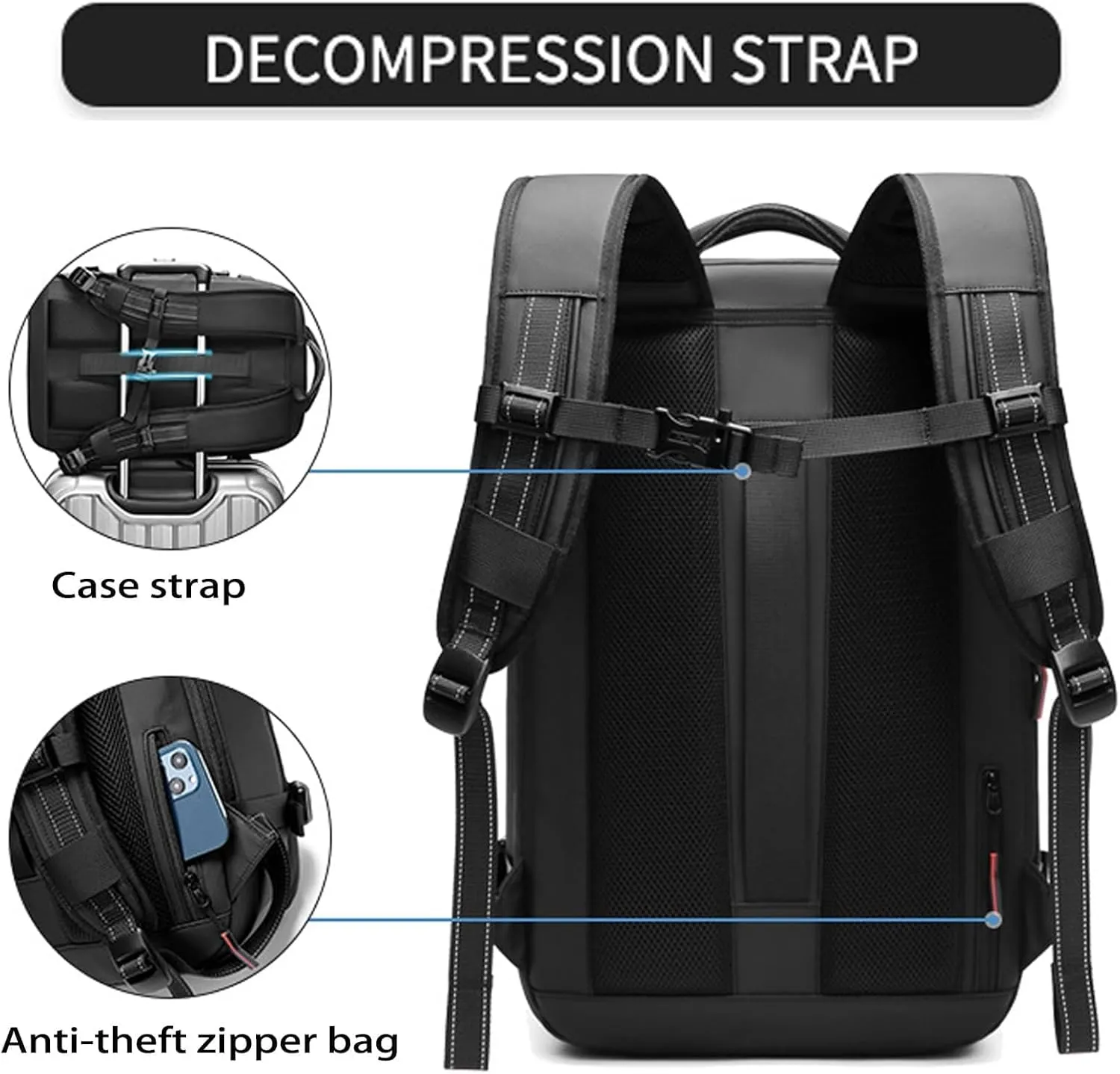 Vacspace Backpack, Prestora Pack, Vacuum Seal Travelm, Vacpack With Vacuum, Pump And Lock,Airbag Backpacks Carry On Flight With Usb Charging Port,Vacuum Seal (Black electric Vacuum)