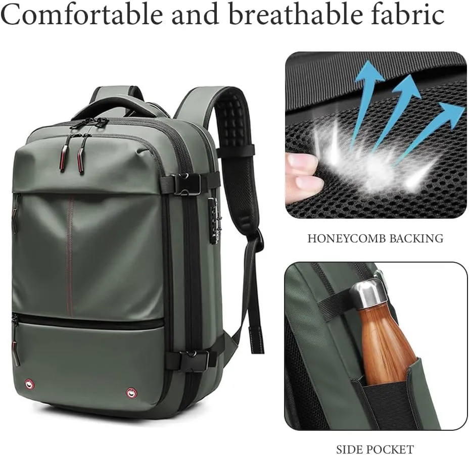 Vacuum Backpack for Travel, 25 Inch Expandable Vacuum Compression Bag with Electric Vacuum Pump, Space Saver Bags (Army Green)