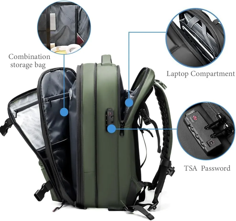 Vacuum Backpack for Travel, 25 Inch Expandable Vacuum Compression Bag with Electric Vacuum Pump, Space Saver Bags (Army Green)