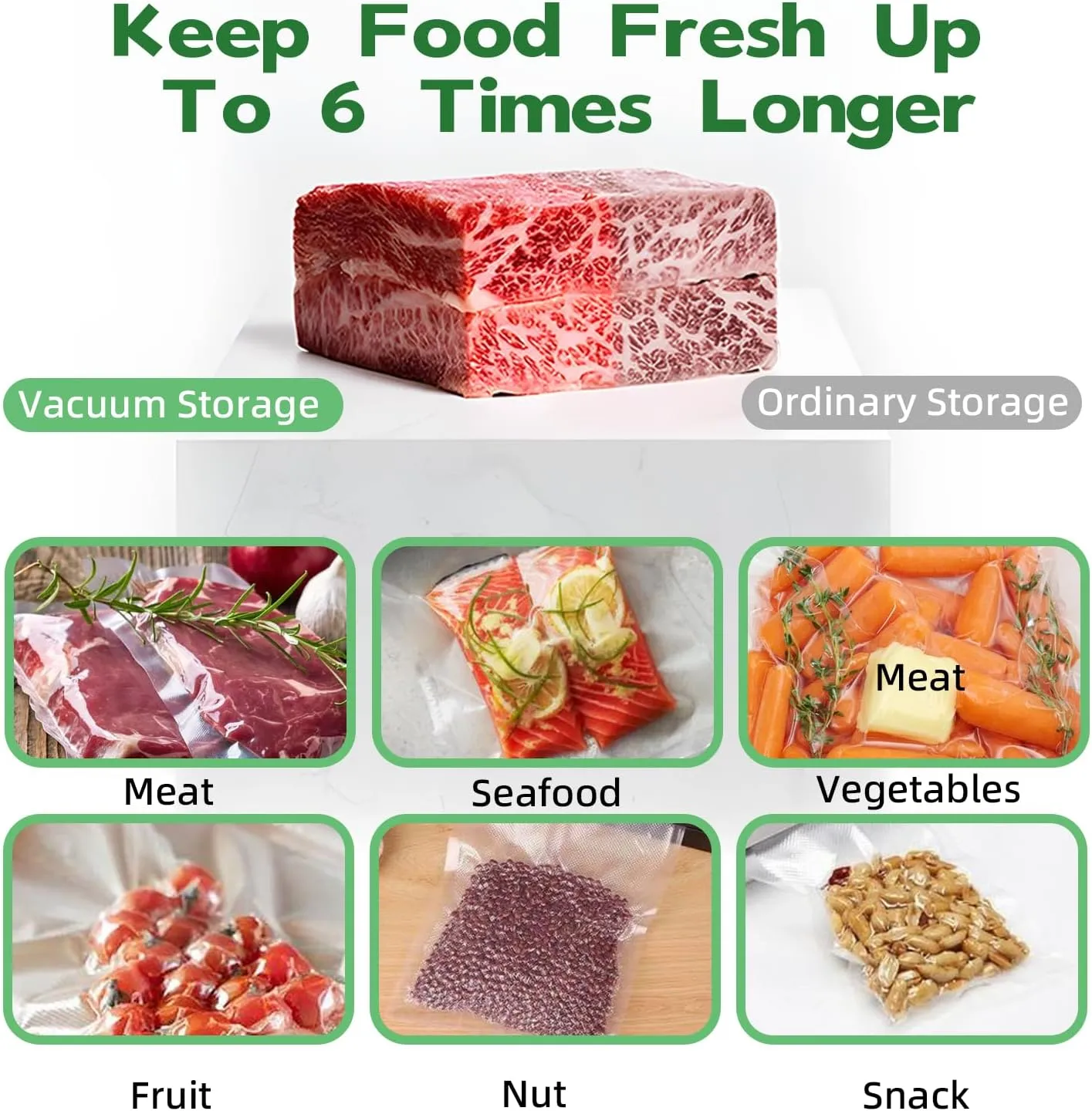Vacuum Sealer Bags,2 Rolls 8 in x 50 ft Seal Bags,Meal Prep and Sous Vide.4 Mils 13 Mils Thickened Surface,Heavy Duty,Commercial Grade,BPA Free,Customized Size Bag