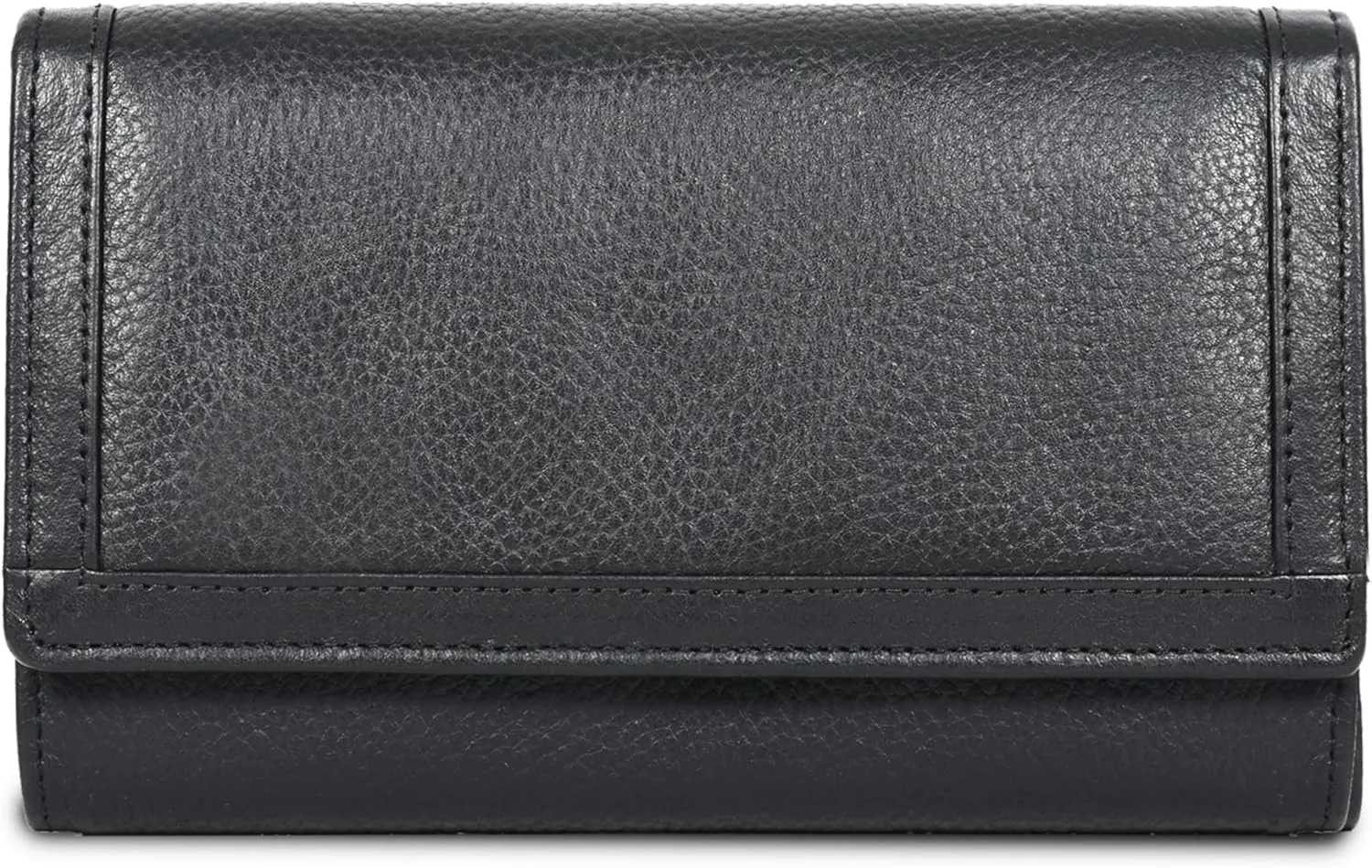 VALENCHI Leather Wallet For Women RFID Blocking Slim Minimalist Ladies Long Clutch Purse Organizer Credit Card Holder Slots with Zipper Pocket (Black Soft Nappa)