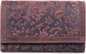VALENCHI Leather Wallet For Women RFID Blocking Slim Minimalist Ladies Long Clutch Purse Organizer Credit Card Holder Slots with Zipper Pocket (Vintage Brown)