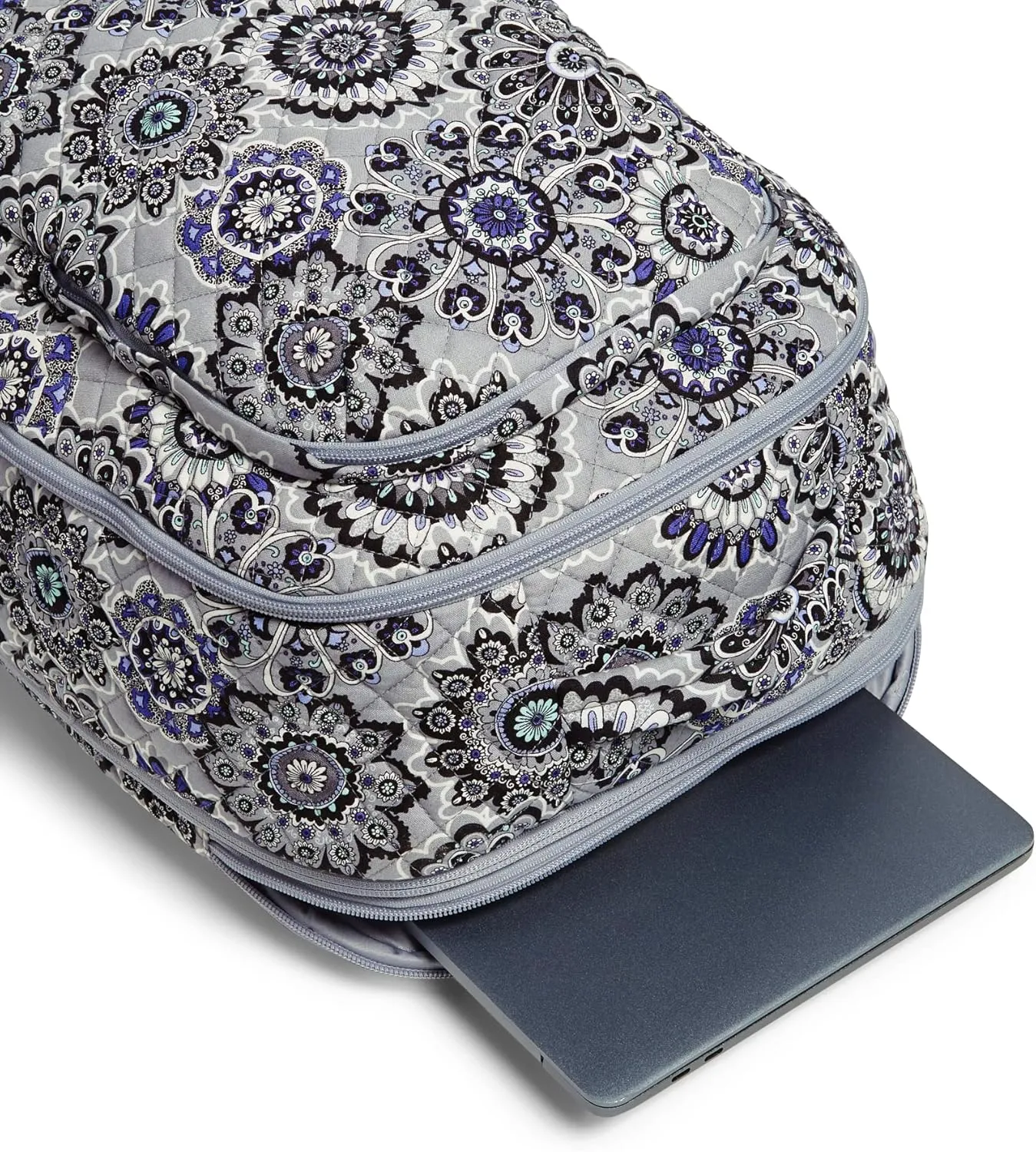 Vera Bradley Women's Cotton Large Travel Backpack Travel Bag, Tranquil Medallion - Recycled Cotton, One Size