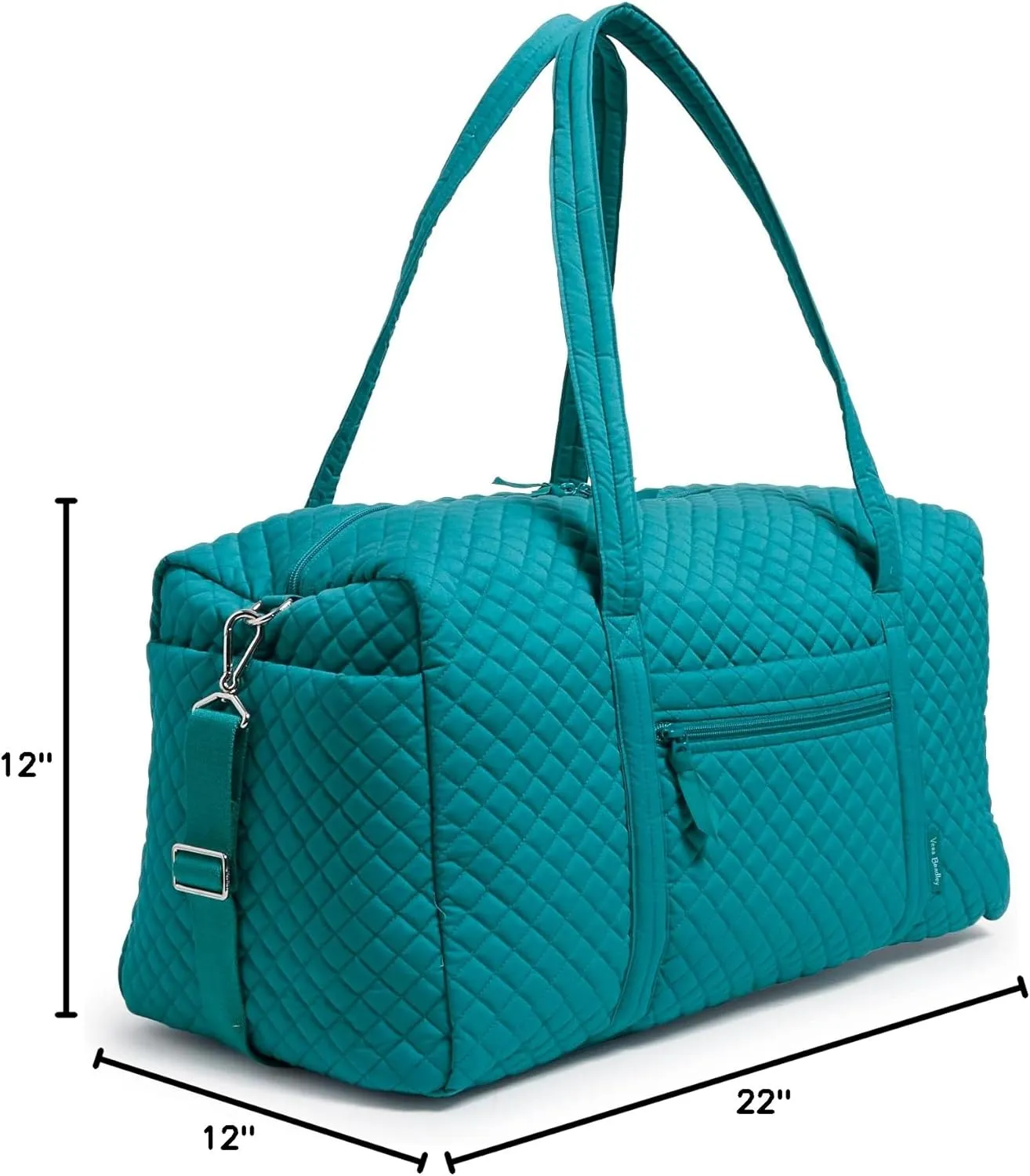 Vera Bradley Women's Cotton Large Travel Duffel Bag, Forever Green - Recycled Cotton, One Size