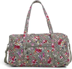Vera Bradley Women's Cotton Lay Flat Travel Duffle Bag, Hope Blooms, One Size