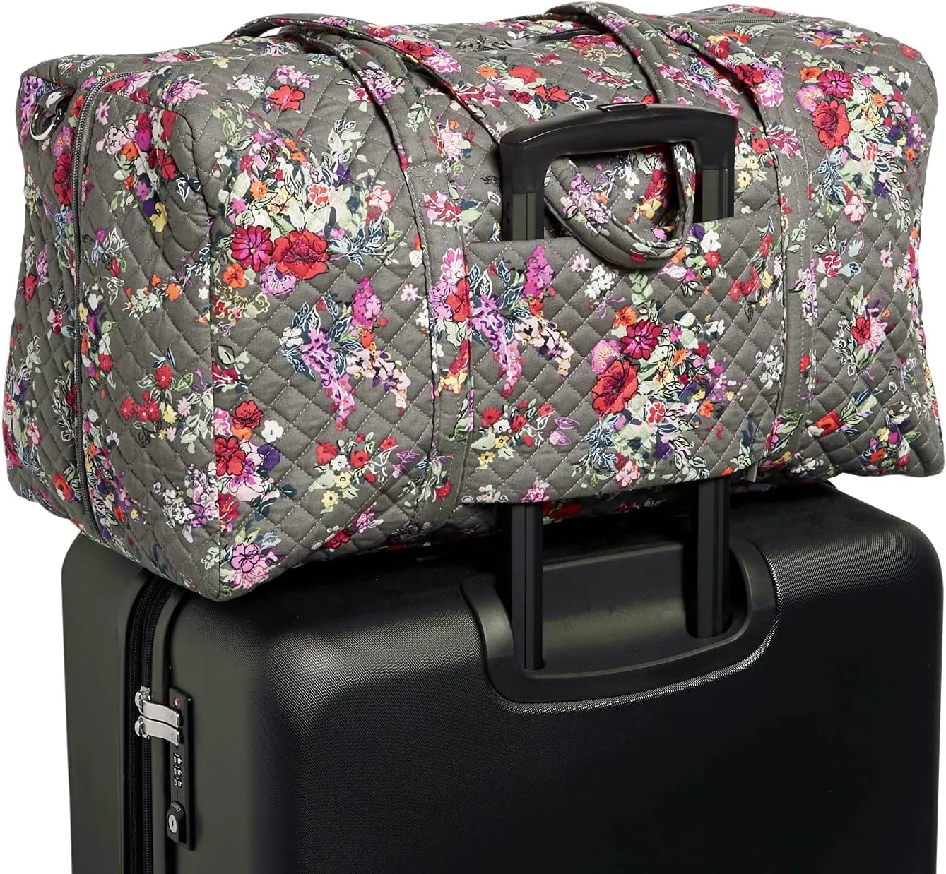 Vera Bradley Women's Cotton Lay Flat Travel Duffle Bag, Hope Blooms, One Size