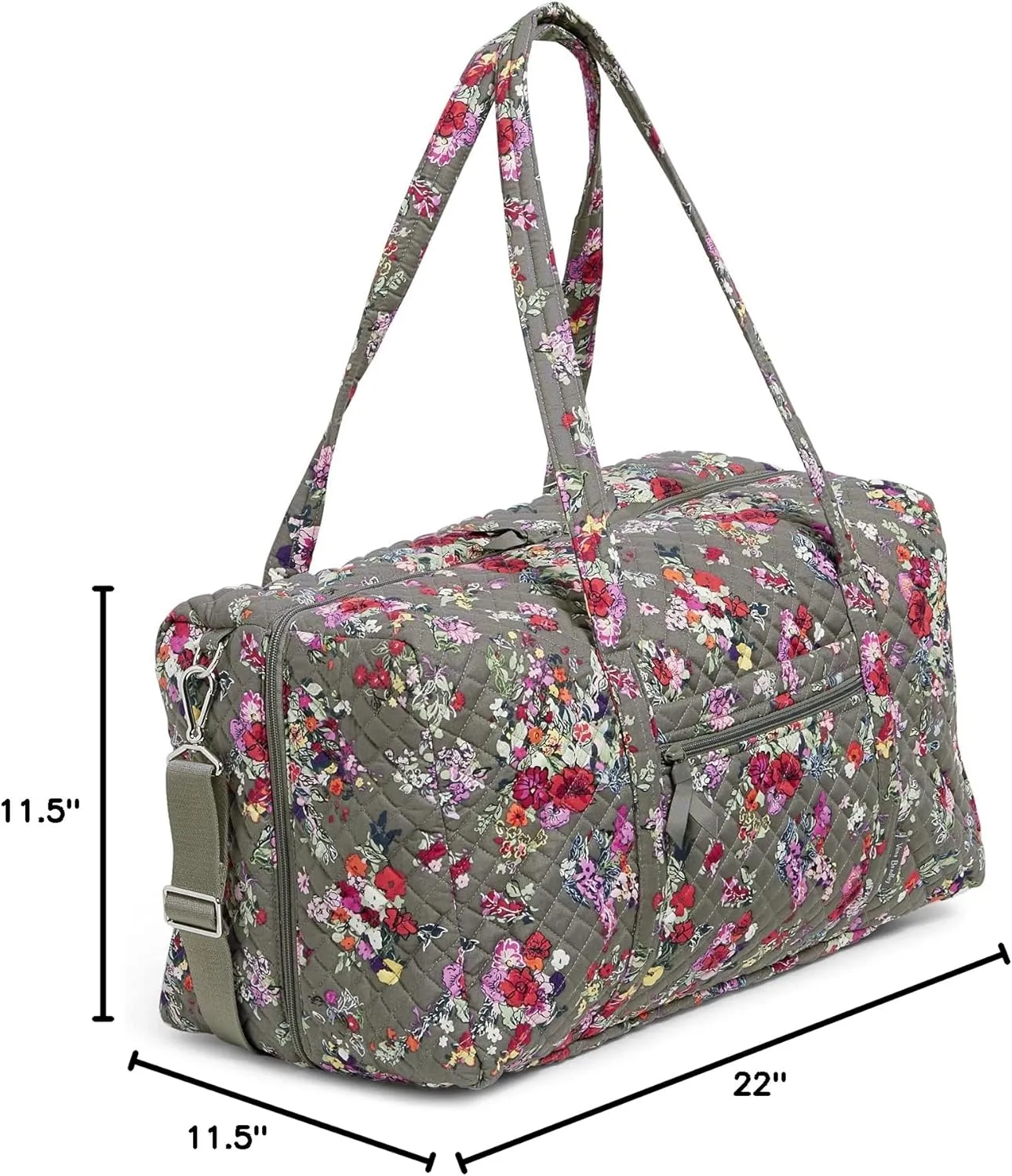 Vera Bradley Women's Cotton Lay Flat Travel Duffle Bag, Hope Blooms, One Size