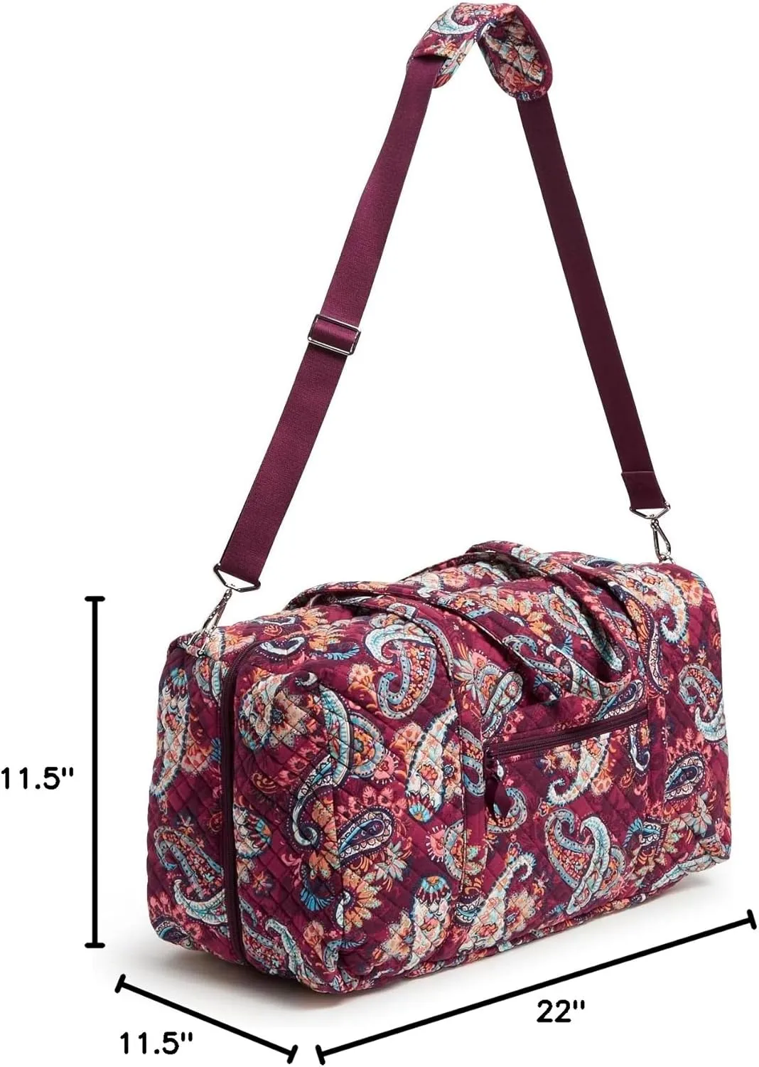 Vera Bradley Women's Cotton Lay Flat Travel Duffle Bag, Paisley Jamboree, One Size