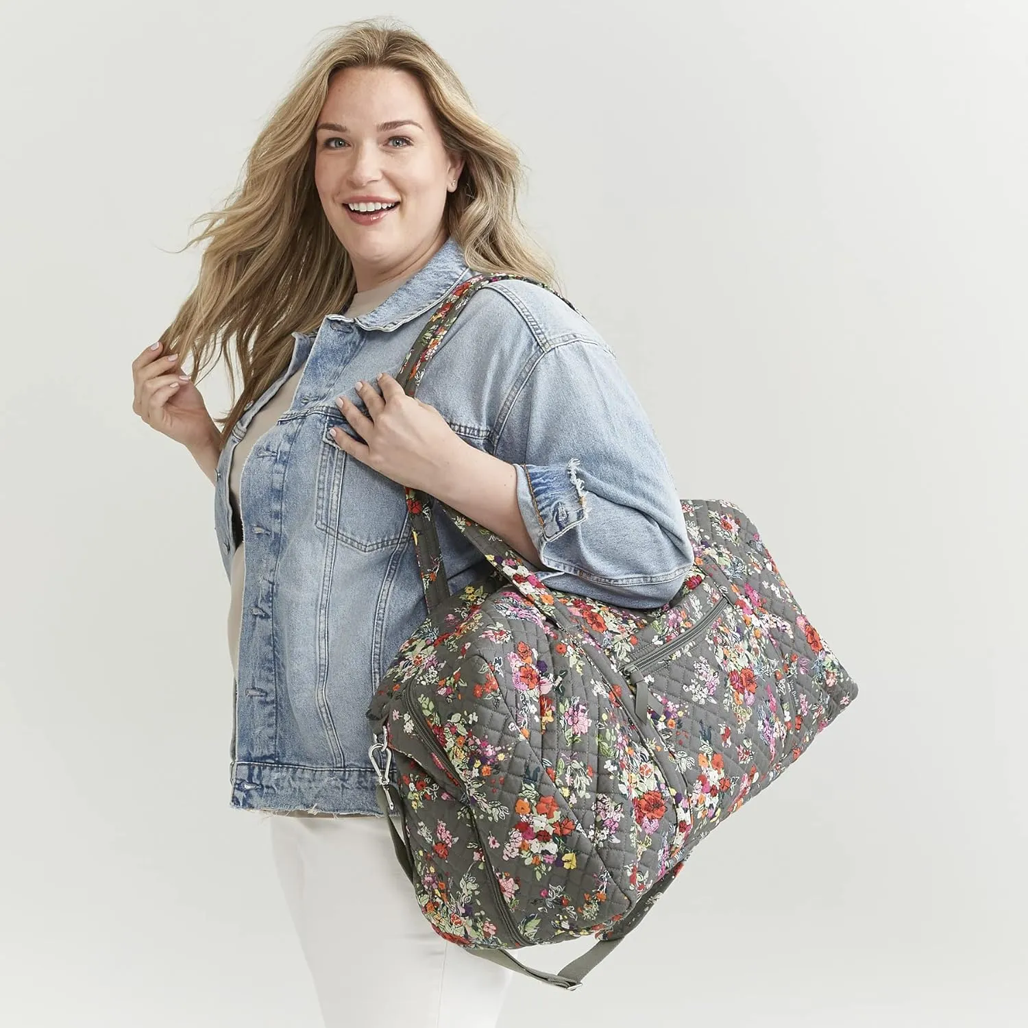 Vera Bradley Women's Cotton Lay Flat Travel Duffle Bag, Paisley Jamboree, One Size