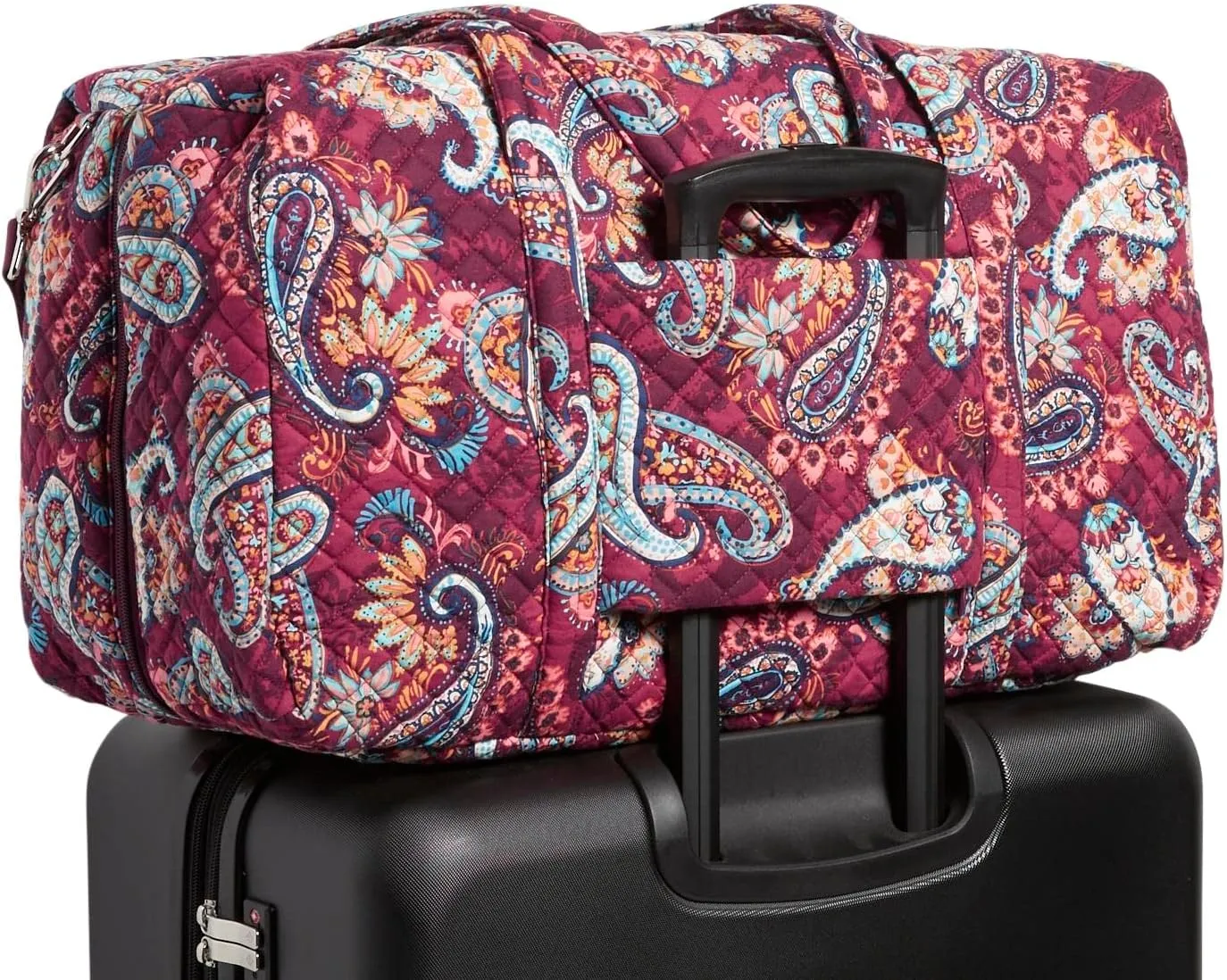 Vera Bradley Women's Cotton Lay Flat Travel Duffle Bag, Paisley Jamboree, One Size