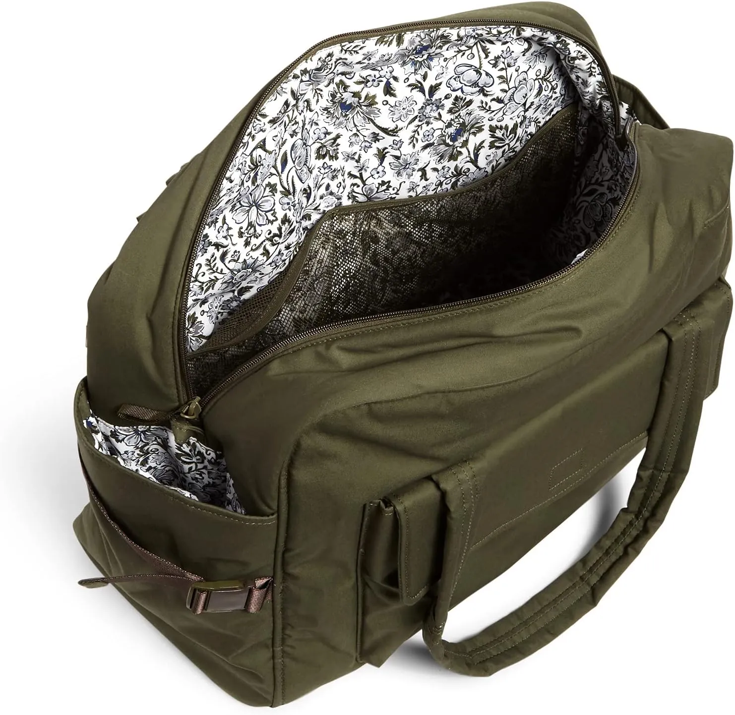 Vera Bradley Women's Cotton Utility Travel Bag, Climbing Ivy Green - Recycled Cotton, One Size