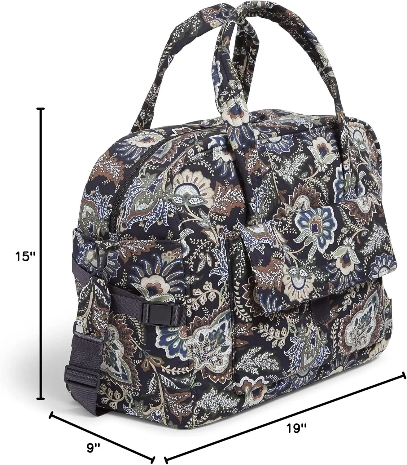 Vera Bradley Women's, Cotton Utility Travel Bag, Java Navy Camo - Recycled Cotton, One Size
