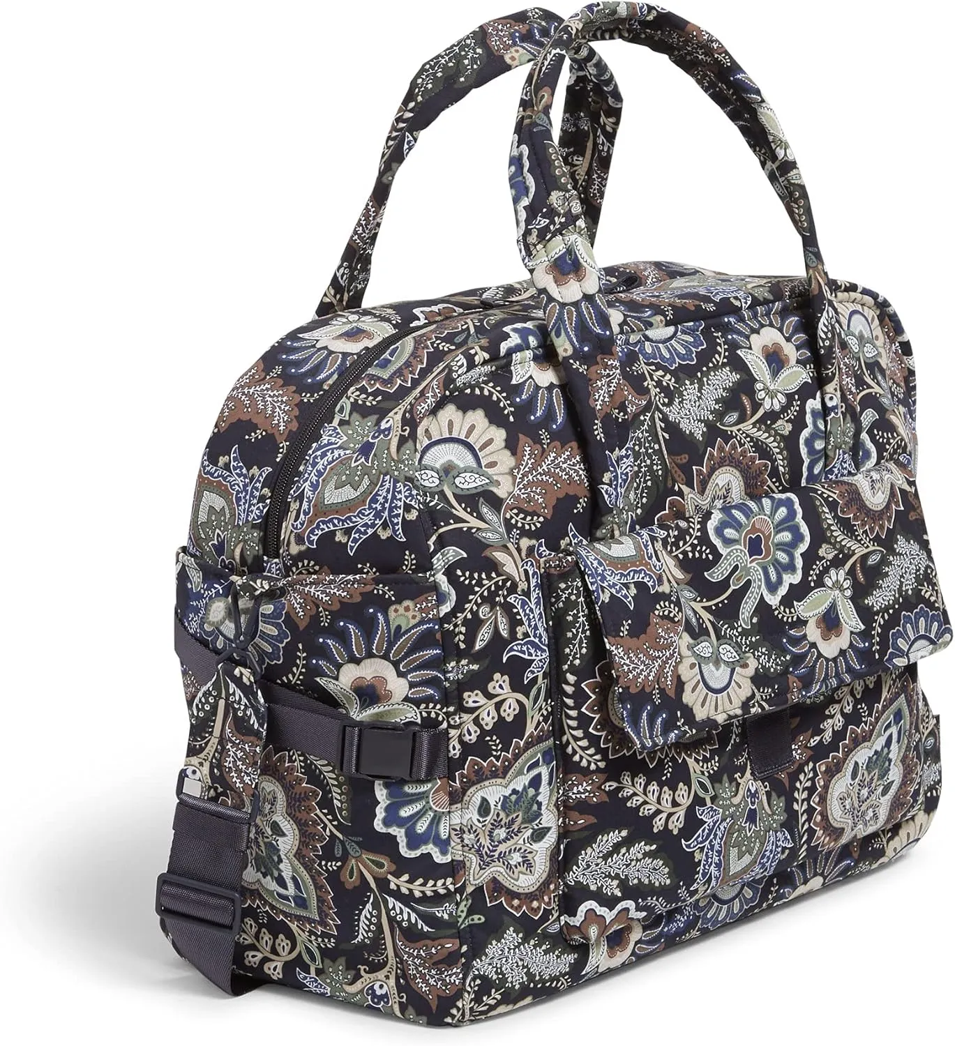 Vera Bradley Women's, Cotton Utility Travel Bag, Java Navy Camo - Recycled Cotton, One Size