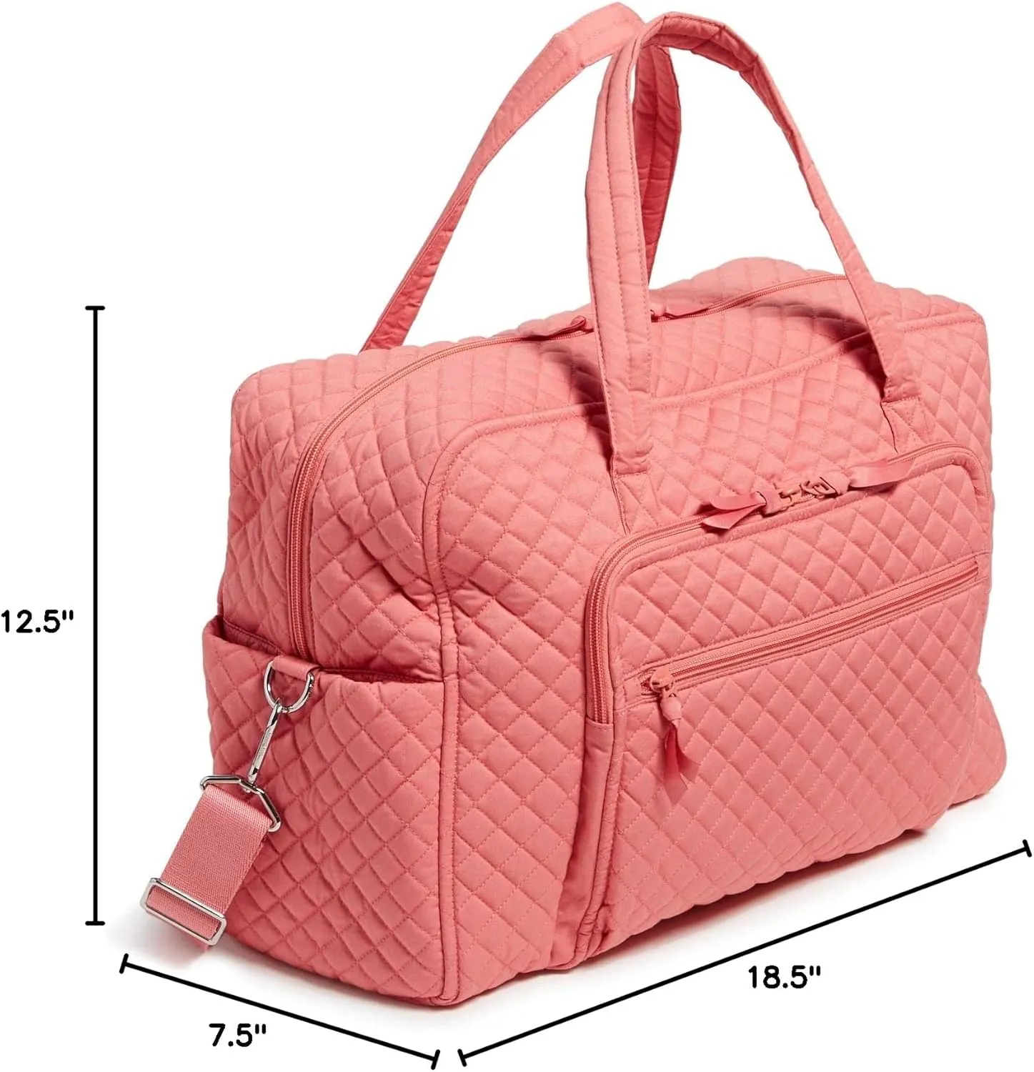 Vera Bradley Women's Cotton Weekender Travel Bag, Terra Cotta Rose - Recycled Cotton, One Size