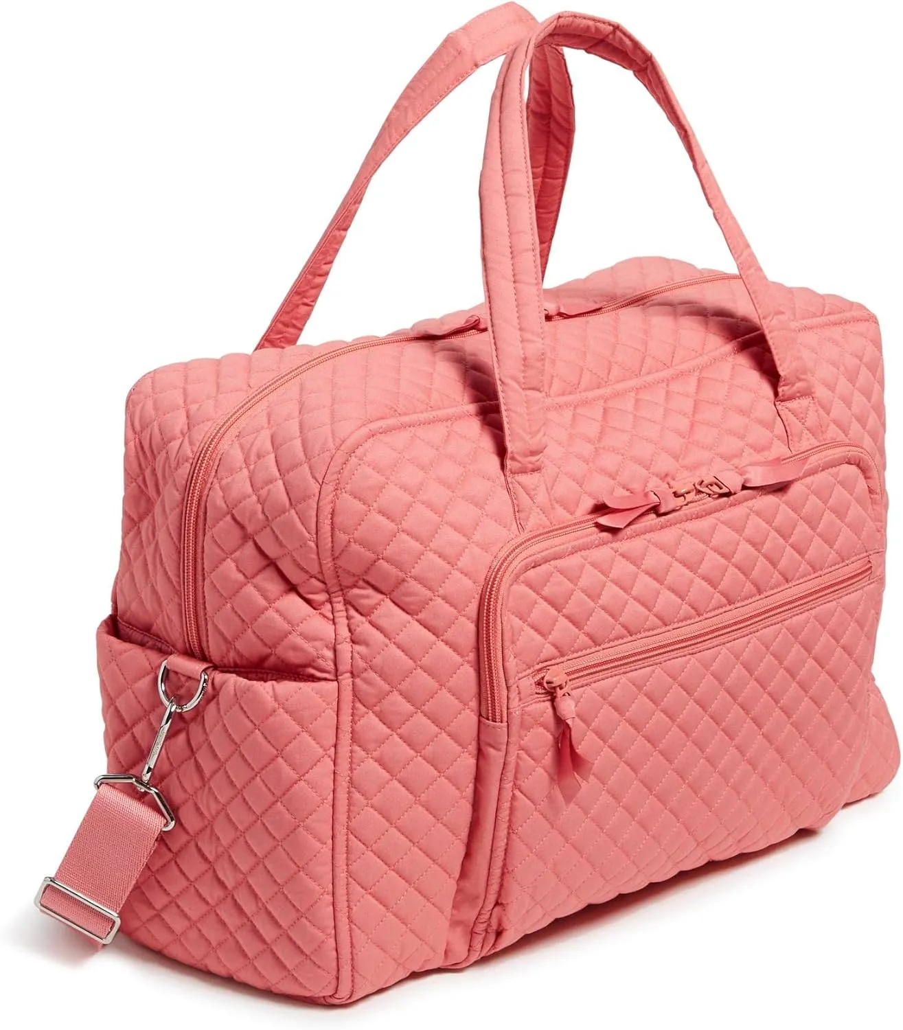 Vera Bradley Women's Cotton Weekender Travel Bag, Terra Cotta Rose - Recycled Cotton, One Size