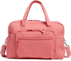 Vera Bradley Women's Cotton Weekender Travel Bag, Terra Cotta Rose - Recycled Cotton, One Size