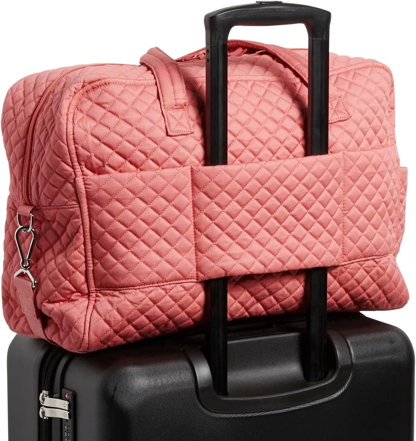 Vera Bradley Women's Cotton Weekender Travel Bag, Terra Cotta Rose - Recycled Cotton, One Size