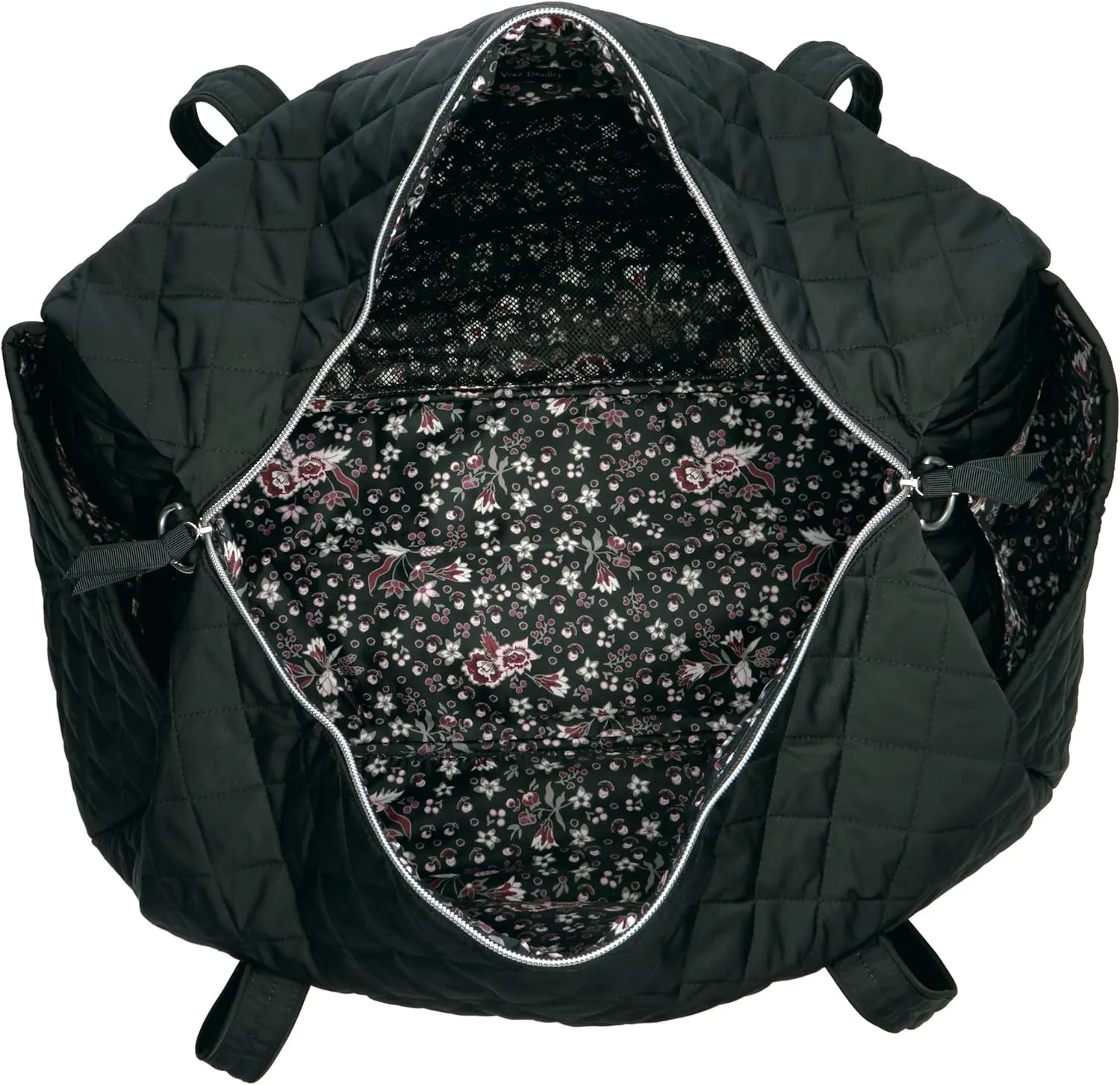 Vera Bradley Women's Performance Twill Large Travel Duffle Bag, Black, One Size