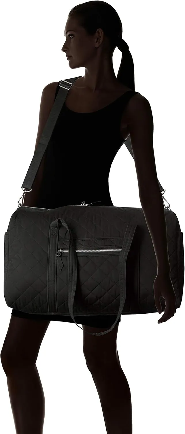Vera Bradley Women's Performance Twill Large Travel Duffle Bag, Black, One Size