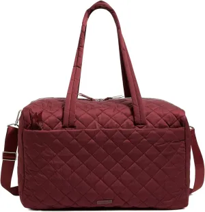 Vera Bradley women's Performance Twill Large Travel Duffle Bag, Raisin, One Size