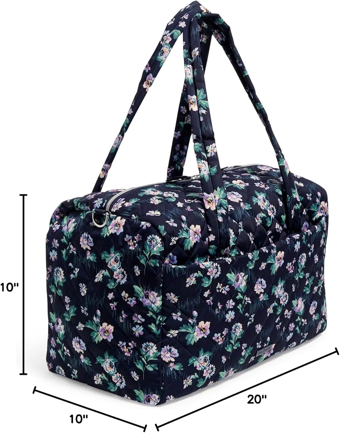 Vera Bradley Women's Performance Twill Medium Travel Duffle Bag, Navy Garden, One Size