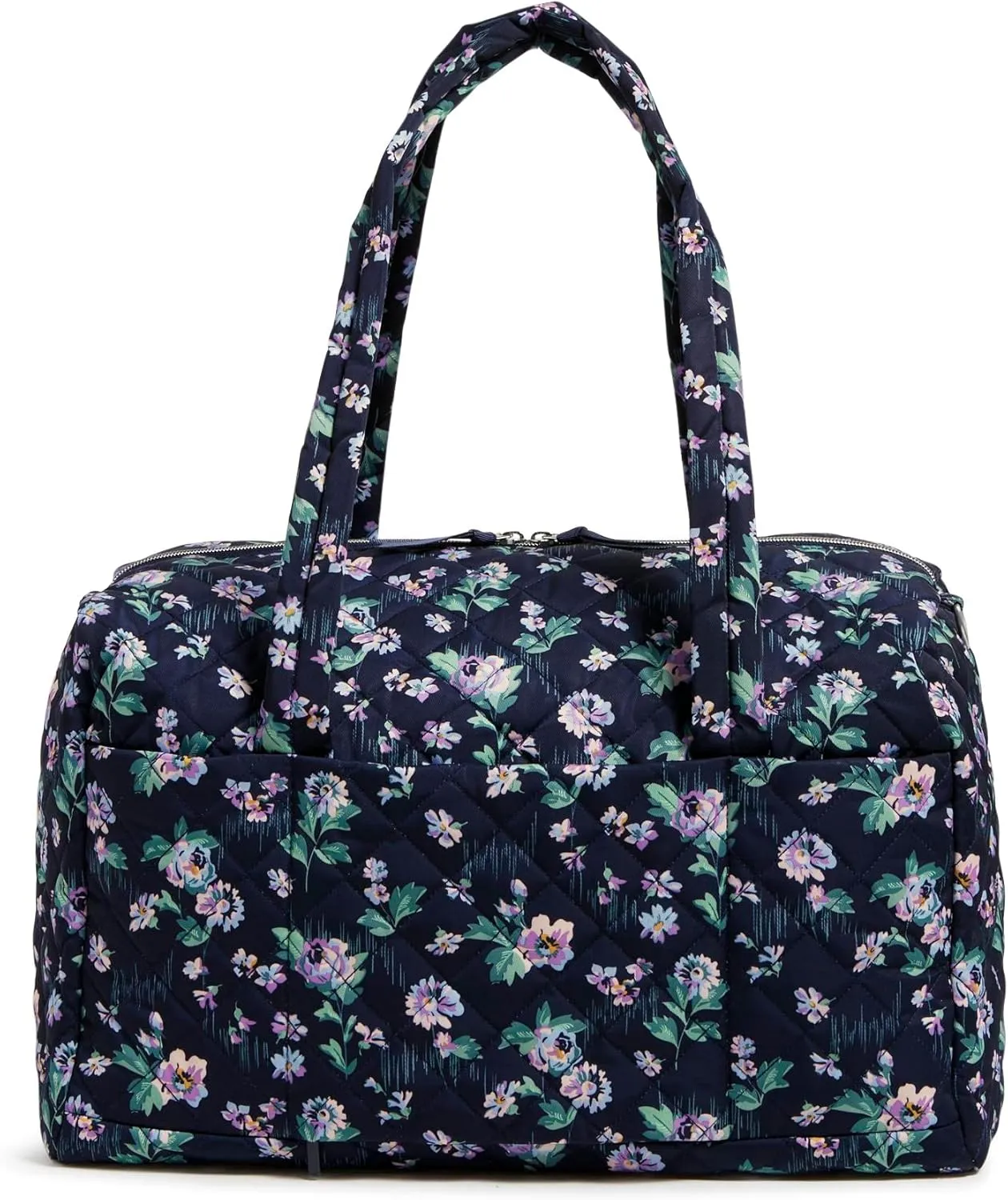 Vera Bradley Women's Performance Twill Medium Travel Duffle Bag, Navy Garden, One Size