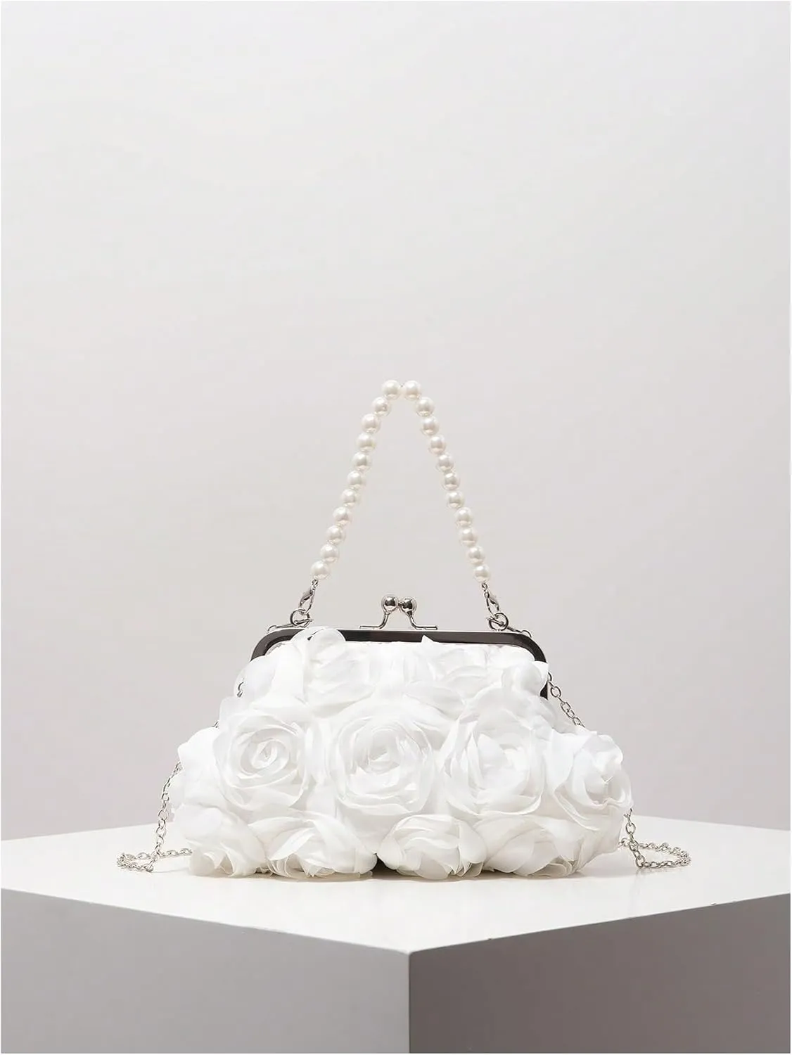 Verdusa Women's 3D Floral Crossbody Bags Rose Evening Bag Clutch Purses Top Handle Satchel Handbags