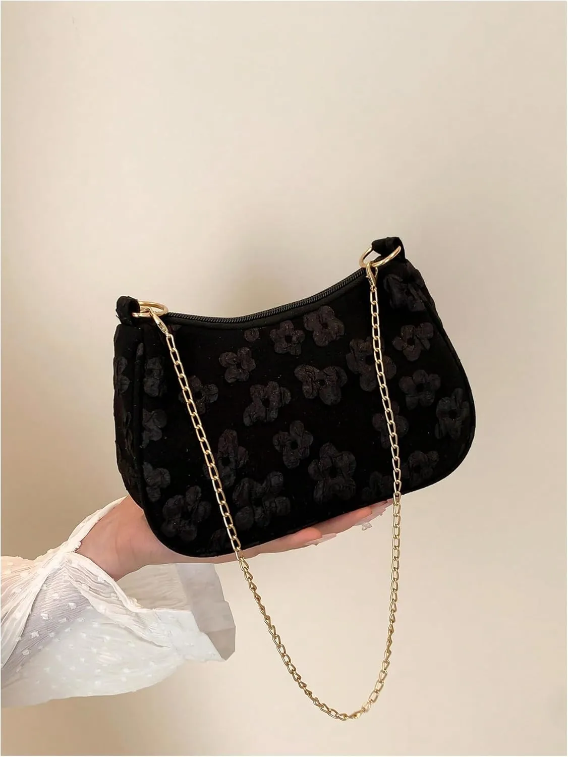 Verdusa Women's Floral Print Shoulder Bags Casual Underarm Purses with Chain Strap