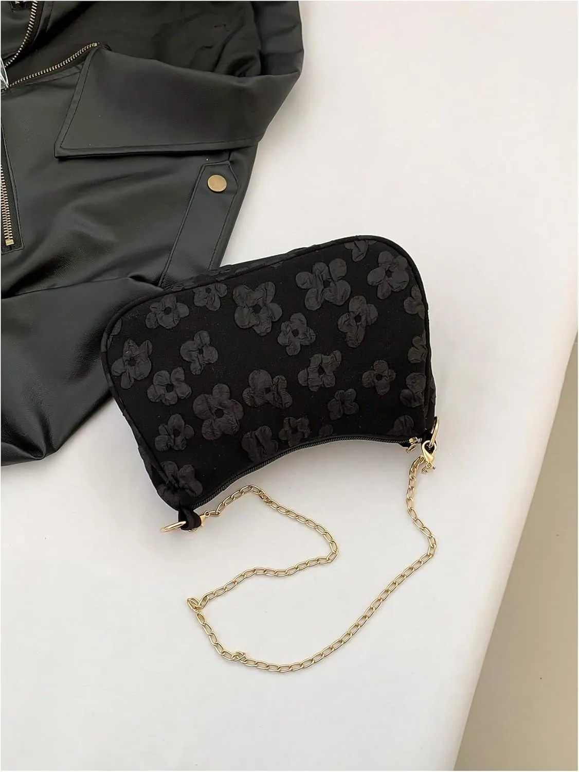 Verdusa Women's Floral Print Shoulder Bags Casual Underarm Purses with Chain Strap