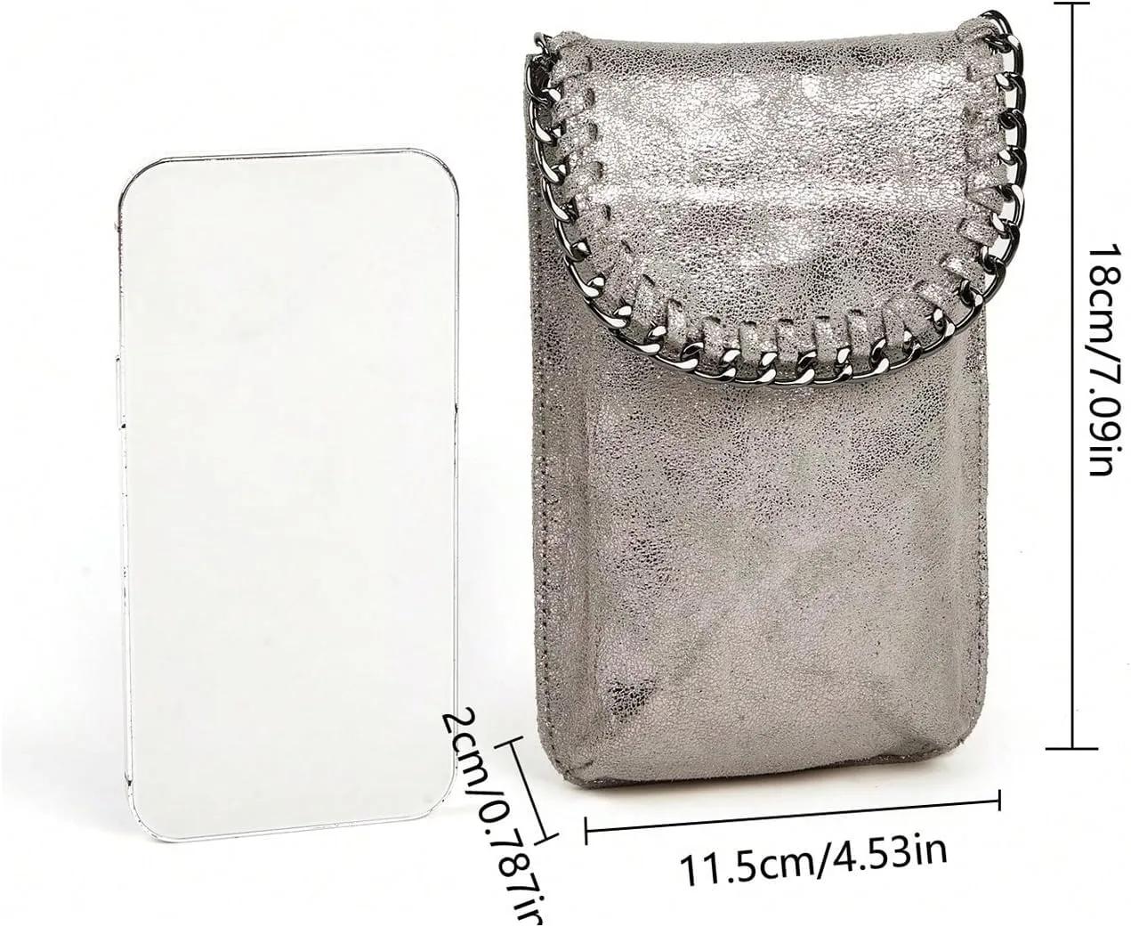 Verdusa Women's Metallic Small Crossbody Bag Casual Cell Phone Purse Chain Strap Shoulder Bags