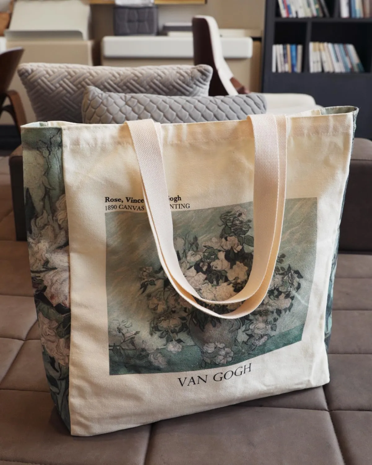 Vintage Aesthetic Canvas Tote Bag Reusable Personalized Shoulder Shopping Bag,