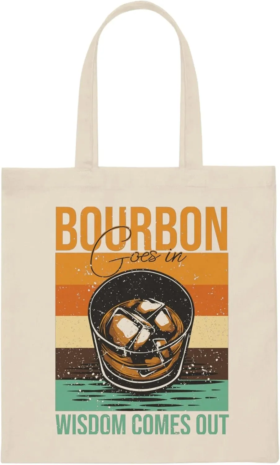 Vintage Bourbons Enthusiasts Wisdomous Drinkers Statements Hilarious Drunk Stories Retro Illustration Sayings Canvas Tote Bag