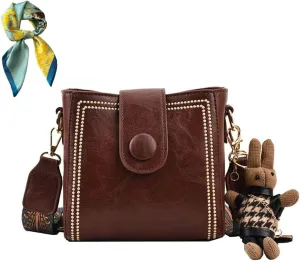 Vintage Fashion Bag with Adjustable Wider Shoulder Strap,Women's Vintage Bucket Bags,Retro Water Bucket Shoulder Bag
