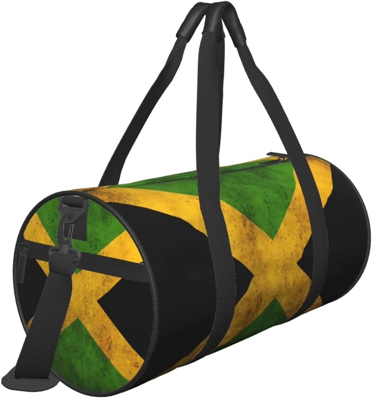 Vintage Jamaica Flag Round Travel Duffel Bag Large Capacity Gym Sports Bags for Hiking Vacation Trips