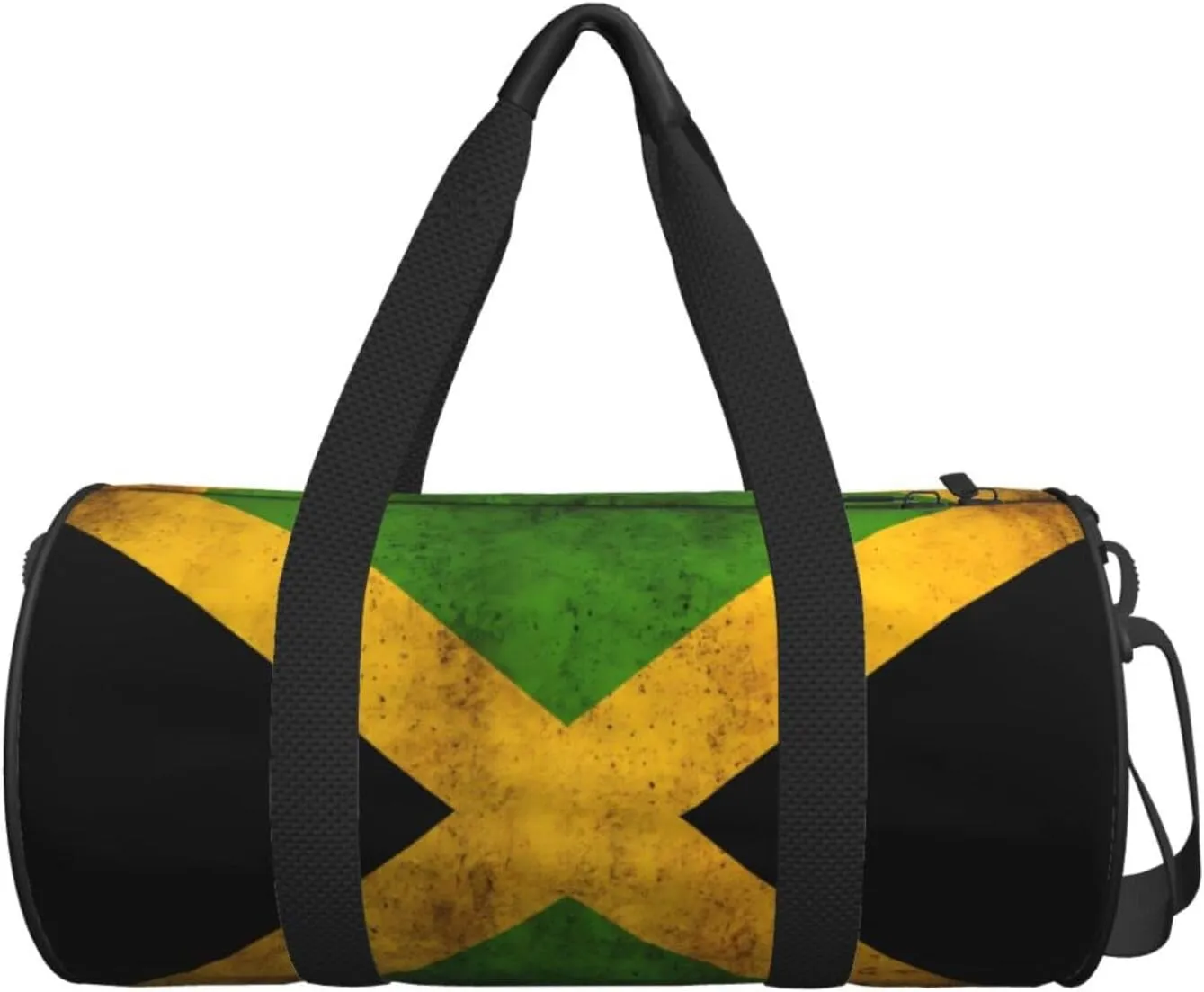 Vintage Jamaica Flag Round Travel Duffel Bag Large Capacity Gym Sports Bags for Hiking Vacation Trips