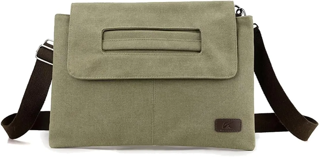 Vintage Men's Shoulder Bag Canvas Crossbody Bag Multifunctional Briefcase Tote Handbag Casual Top Handle Bag
