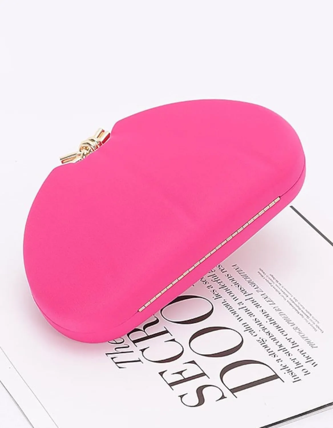 Vintage Satin Iconic Box Clutch Swing Bag Evening Bag for Women with Gold Chain Formal Wedding Bridal Purse Party Handbag