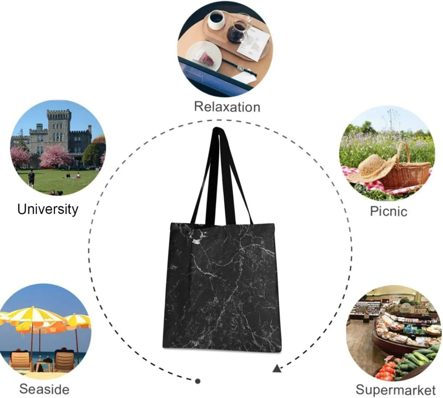 visesunny Fashion Floral Tote Bag with Interior Pocket Lightweight Travel Shoulder Bag Handbag Purse