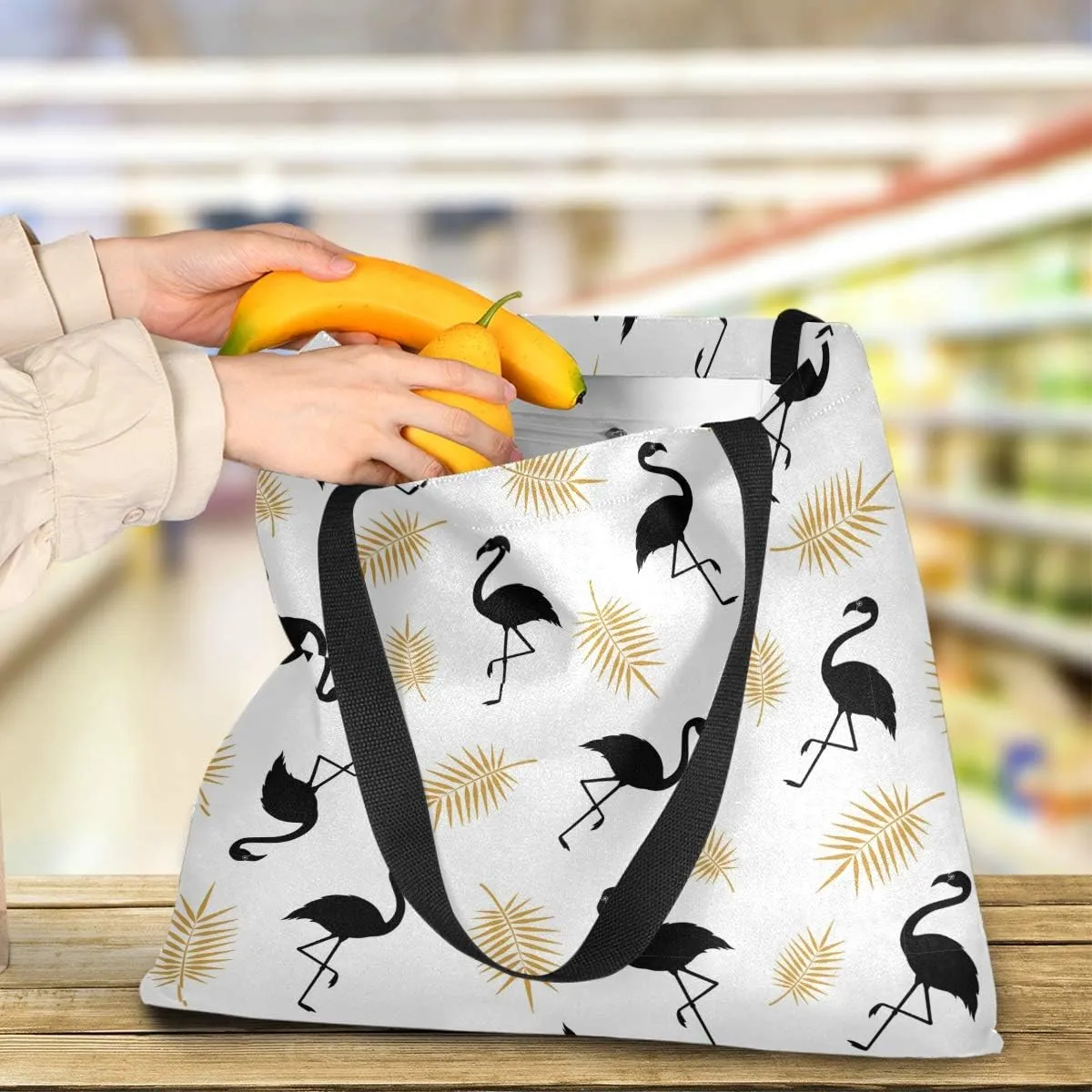 Visesunny Floral Beach Tote Stylish Travel Shopping Duty Bag with Long Handles