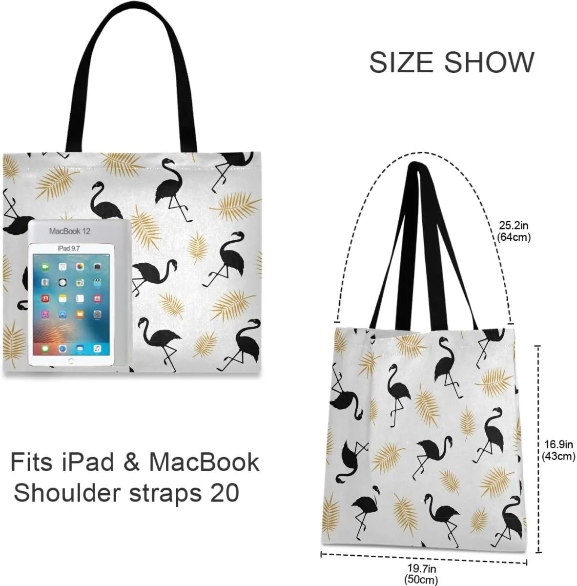 Visesunny Floral Beach Tote Stylish Travel Shopping Duty Bag with Long Handles