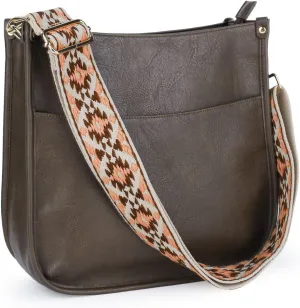Viva Terry Vegan Leather Crossbody Fashion Shoulder Bag Purse with Adjustable Strap
