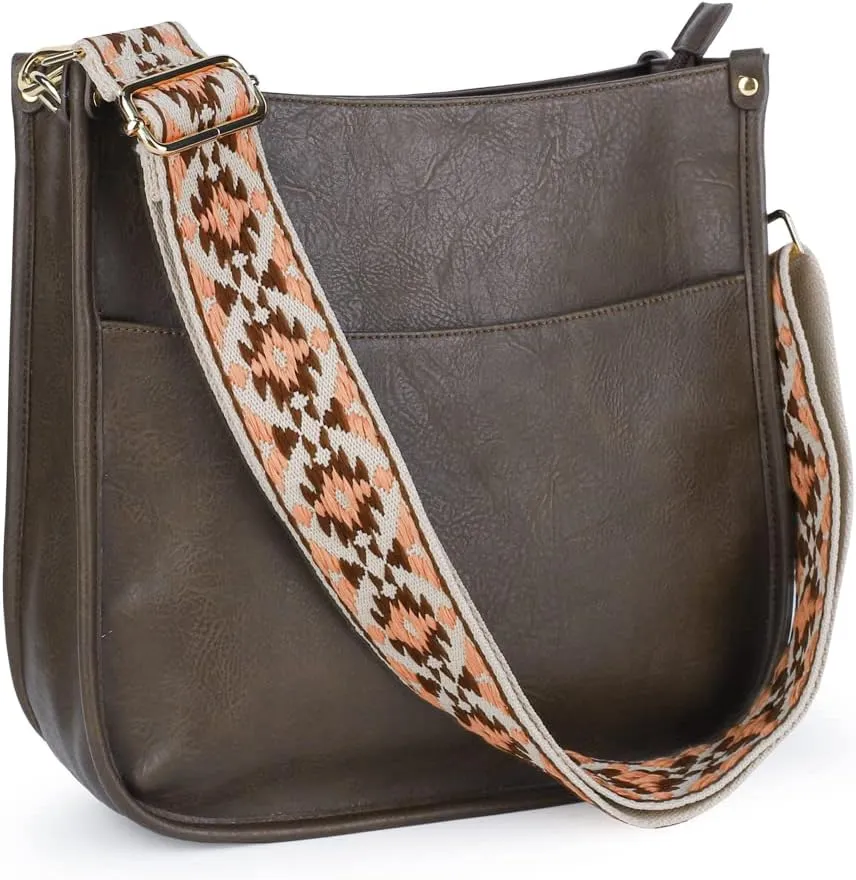 Viva Terry Vegan Leather Crossbody Fashion Shoulder Bag Purse with Adjustable Strap