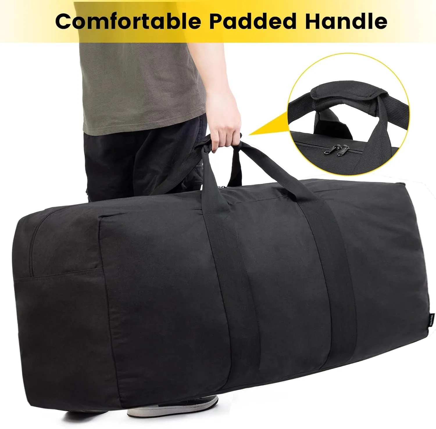 Vorspack Extra Large Duffle Bag for Travel - 200L Duffel Bag for Men Gear Bag for Storage Foldable Weekender Bag for Overnight Camping - Black