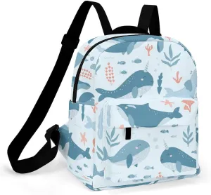 Walrus Animal Ocean Pattern Backpack Shoulders Bag Sports Backpack for Party Business Travel