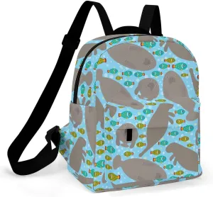 Walrus Animal Ocean Pattern Backpack Shoulders Bag Sports Backpack for Party Business Travel
