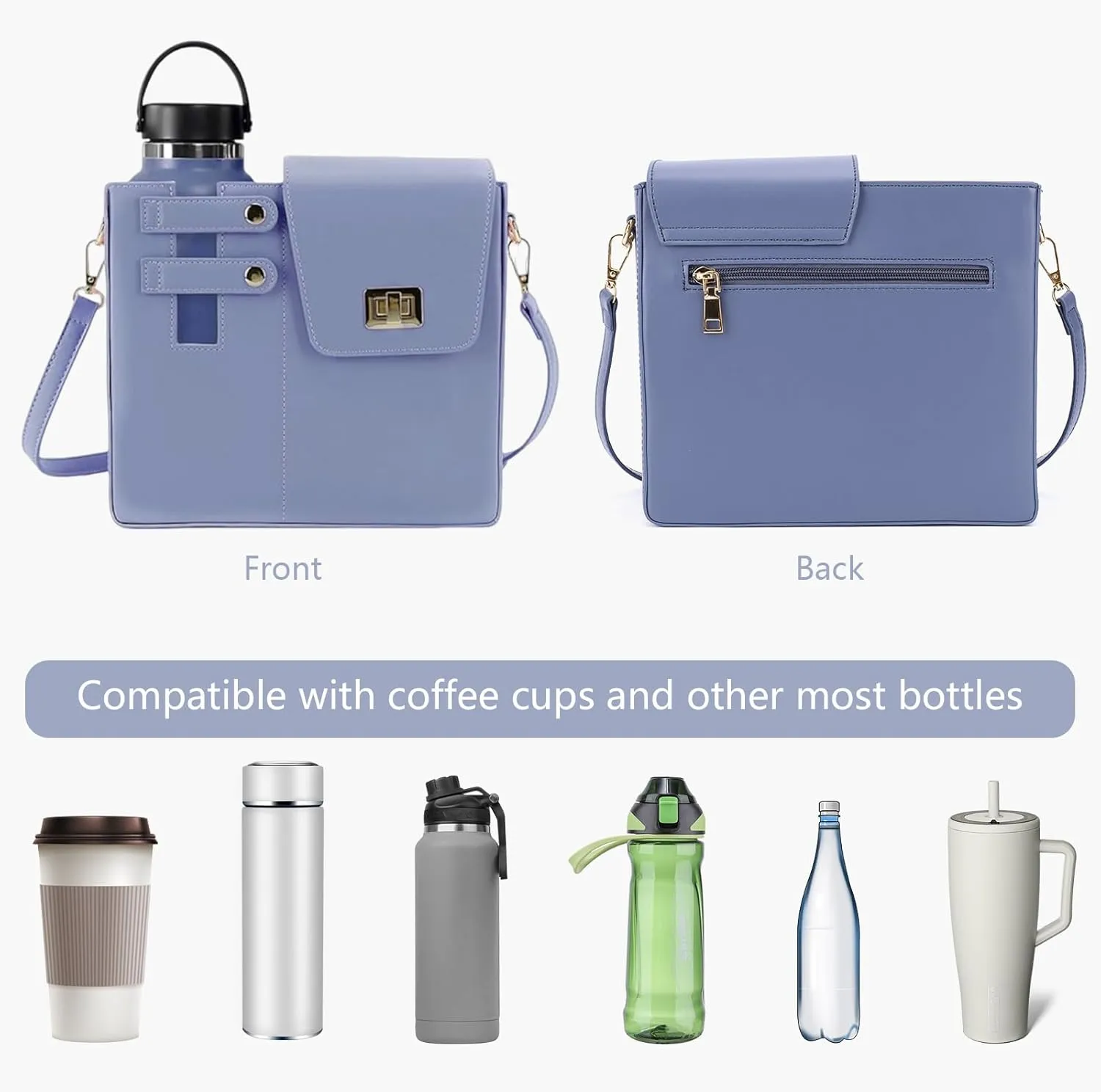 Water Cup Storage Bag Crossbody Bags for Women Cup Holder Tumbler Purse Outdoor Portable Compatible with Most Water Bottles