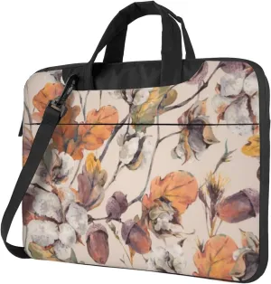 Watercolor Oak Leaves Acorns Vintage Modern 13-15.6 Inch Laptop Bag For Man And Women, Computer Messenger Bag, Trendy Shoulder Strap Design