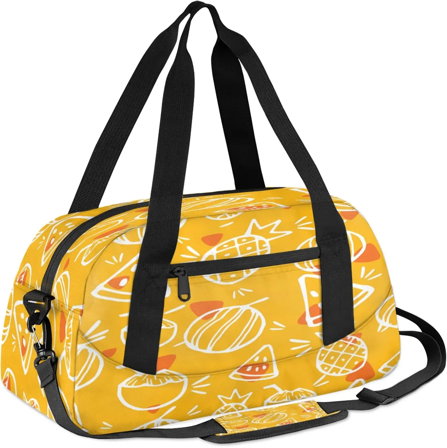 Watercolor Watermelon Fruit Pattern Kids Duffel Bag Lightweight Waterproof Sports Gym Bag with Front Zipper Pocket Foldable Weekender Overnight Bag for School Practice Gymnastic Ballet