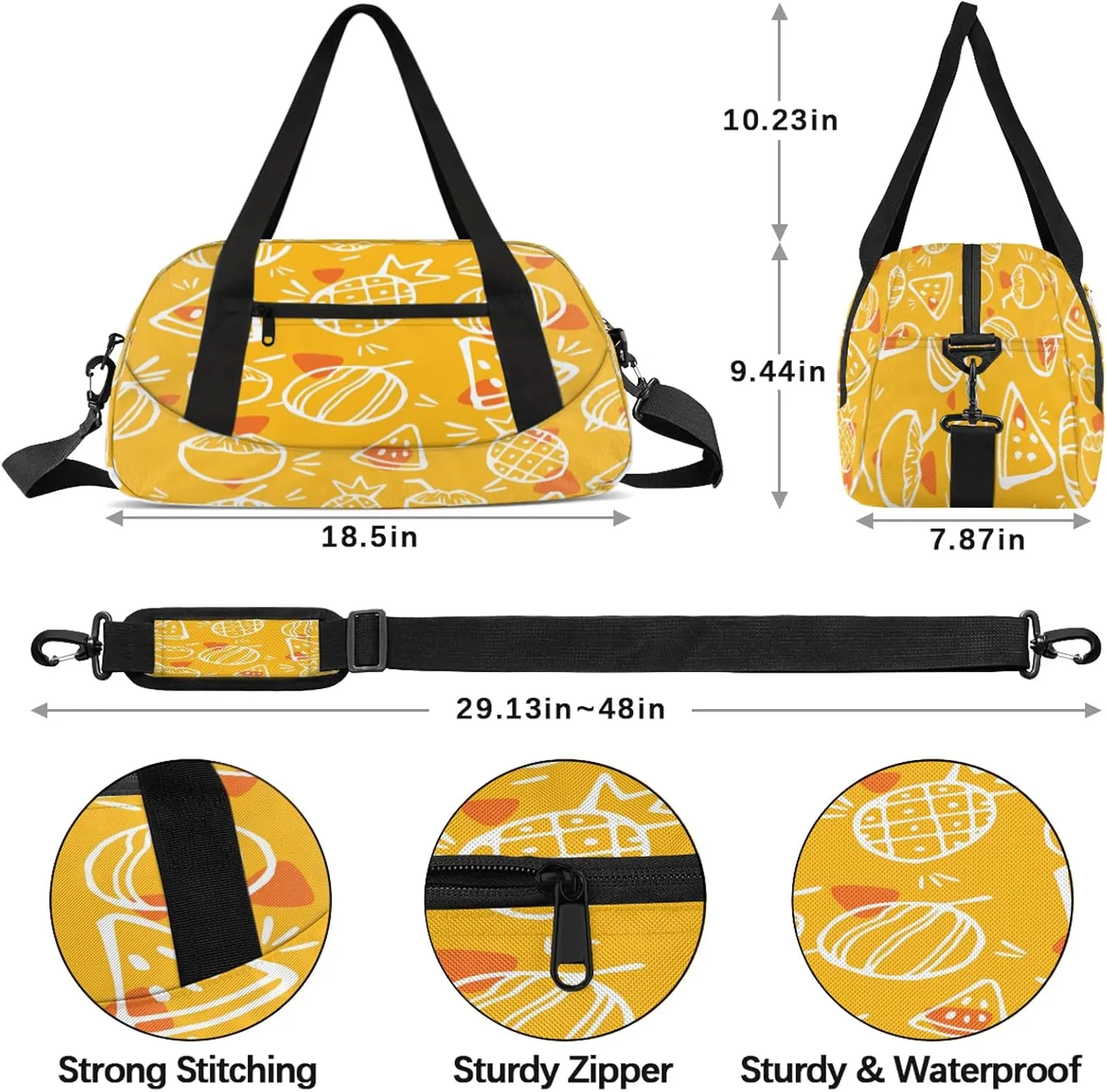 Watercolor Watermelon Fruit Pattern Kids Duffel Bag Lightweight Waterproof Sports Gym Bag with Front Zipper Pocket Foldable Weekender Overnight Bag for School Practice Gymnastic Ballet
